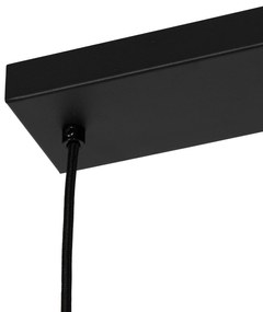 Závesné svietidlo v štýle Art Deco čierne s dymovým sklom 4-svetlo - Josje