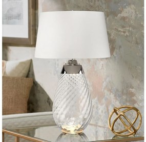 Elstead LENA-TL-L-SMOKE-OWSS - LED Stolná lampa LENA 1xE27/40W/230V 74 cm biela