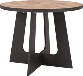 Rozkládací jídelní stůl Belagio 110/160 cm černý/dub Halifax