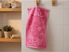 Detský uterák BEBÉ mačička ružový 30x50 cm