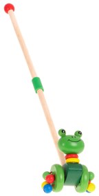 KIK Tlačiť na palici drevenú chodiacu žabu