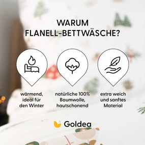 Goldea vianočné flanelové posteľné obliečky - tradičné vianoce 140 x 200 a 70 x 90 cm