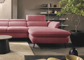 Rohová sedacia súprava Mango, staroružová látka, pravý roh