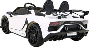 Ramiz Lamborghini SVJ DRIFT elektrické auto pre 2 deti biele + funkcia driftu + diaľkové ovládanie