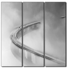 Obraz na plátne - Most v hmle - štvorec 3275QB (75x75 cm)