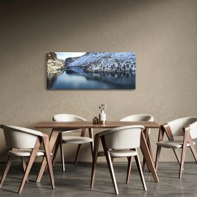 Obraz - zimná krajina s jazerom (120x50 cm)