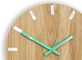 Nástenné hodiny Simple Oak hnedo-mätové