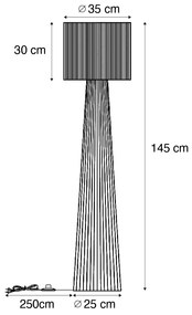 Japandi stojaca lampa prírodná s tienidlom - Dart