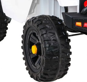 Ramiz Autíčko Jeep Dark Night na batérie pre deti biele + pomalý štart + EVA kolesá + LED audio