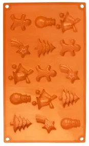 Orion Silikónová forma na pečenie Vianoce, oranžová