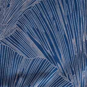 Elegantný zamatový stredový obrus v modrej farbe s krásnym vzorom