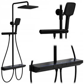 Sprchová súprava s termostatom Rea Pedro čierna