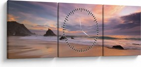 Obraz - Praia da Adraga (s hodinami) (90x30 cm)