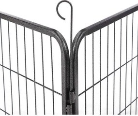 Ohrádka pre šteňatá a malé domáce zvieratá, 8 mriežok, sivá