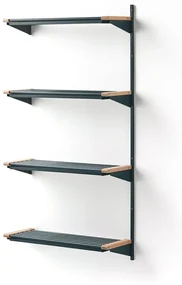 Regál na topánky JEPPE so 4 policami, prídavná sekcia, 1790x900x310 mm, modrá/breza