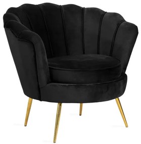 Kreslo SHELLY zamatové čierne 978573