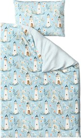 Bavlnené obliečky LIGHTHOUSE POLY modré Rozmer obliečky: 70 x 90 cm | 140 x 220 cm