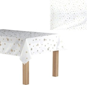 Obrus - zlaté vločky, 100% polyester, 130 x 160 cm, biely Farba: Biela