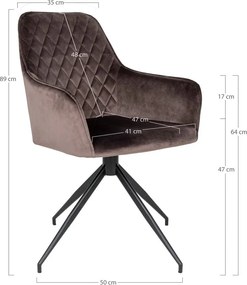 Hnedé čalúnené jedálenské kreslo Harbo – House Nordic