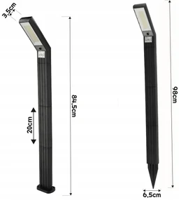BERGE Solárny záhradný stĺpik, zatĺkaný, IP44 - 4000K