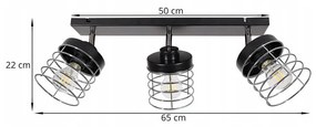 Stropné svietidlo RASTI, 3x drôtené tienidlo (výber z 2 farieb), (možnosť polohovania), CH