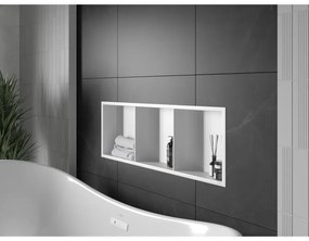 Mexen X-Wall-R, polička na zapustenie na obklad s golierom 90 x 30 cm, biela, 1920903010S