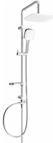 Mexen - X33 Sprchový set s hornou hlavicou 23x23cm, chrómová- biela, 798333391-02