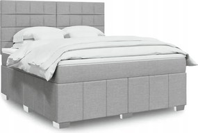 vidaXL Boxspring posteľ s matracom bledosivá 180x200 cm látka