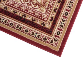 Červený obdĺžnikový koberec Atlas PP – nízky vlas 0,8 cm Rozmer: 100x150 cm