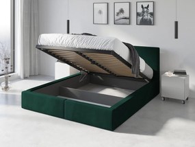 Čalúnená posteľ (výklopná) HILTON 180x200cm ZELENÁ