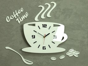 Nástenné hodiny Coffee biele