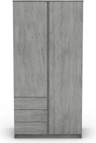 Šatníková skriňa Carlos, šedý beton, 100 cm