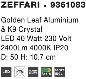 LED stropné svietidlo Zeffari 50 zlaté