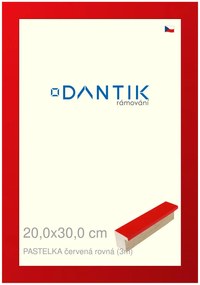 DANTIK rám na obraz 20x30 | PASTELKA červená rovná (Sklo Čiré)