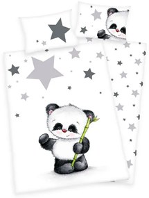 HERDING Obliečky do postieľky Panda Bavlna, 100/135, 40/60 cm