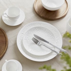 Dezertný tanier SYLIA biely s ornamentom SS23 844015