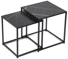 Noela Sada odkladacích stolíkov v dekore čierneho mramoru DUETTA 38,35