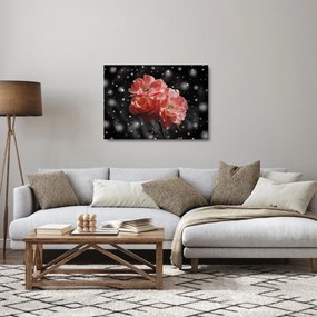 Sklenený obraz ružovej kvetiny (70x50 cm)