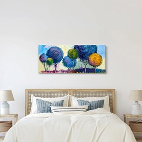 Obraz kopulovitých stromov, olejomaľba (120x50 cm)