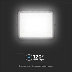 LED Vonkajší solárny reflektor LED/20W/3,2V 4000K čierna + DO