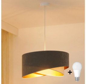 Brilagi - LED Luster na lanku LYRA 1xE27/15W/230V šedá/krémová/zlatá