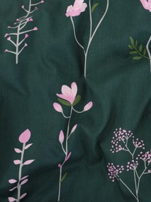 Bavlnená obliečka na vankúš Renforcé 70 × 90 cm - Vlčie maky tmavo zelené