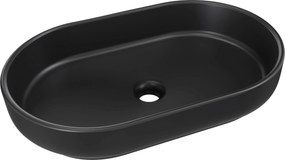 Comad Keramické umývadlo na dosku RIVER 2 BLACK MATT UN 55, čierna mat