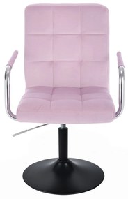 LuxuryForm DESIGN Stolička VERONA VELUR na čiernom tanieri - levanduľa