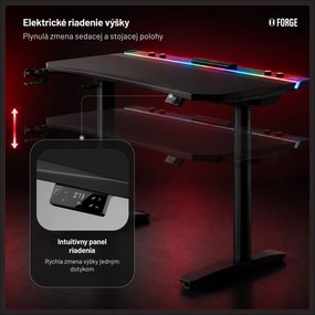 Čierny elektrický herný stôl Diablo X-Forge 1400