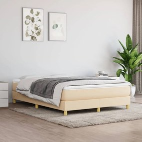 Boxspring posteľ s matracom krémový 140x190 cm látka 3144172