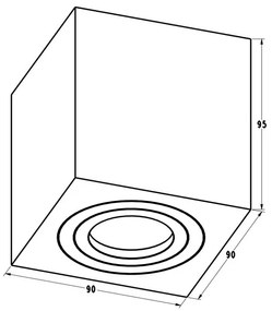 Zuma Line ACGU10-161 - Bodové svietidlo QUARDIP SL 1xGU10/50W/230V čierna