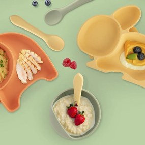 Žltá detská lyžička zo silikónu – Orion