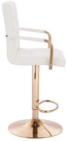 LuxuryForm DESIGN Barová stolička VERONA GOLD na zlatom tanieri - biela