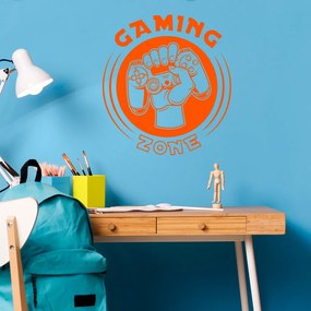 Veselá Stena Samolepka Joystick v ruke Farba: oranžová, Veľkosť: 80 x 87 cm